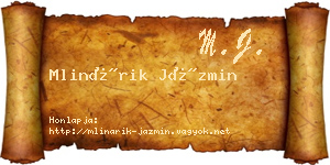 Mlinárik Jázmin névjegykártya